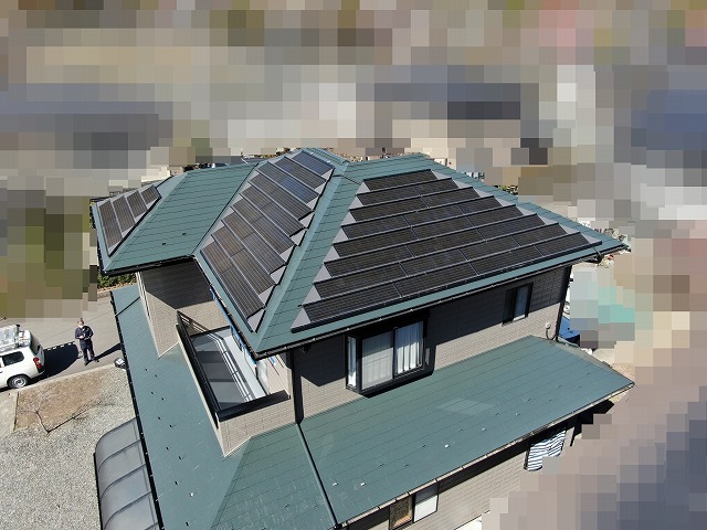 市川三郷町でファイン４Fベスト(フッ素)のグリーンで屋根一新